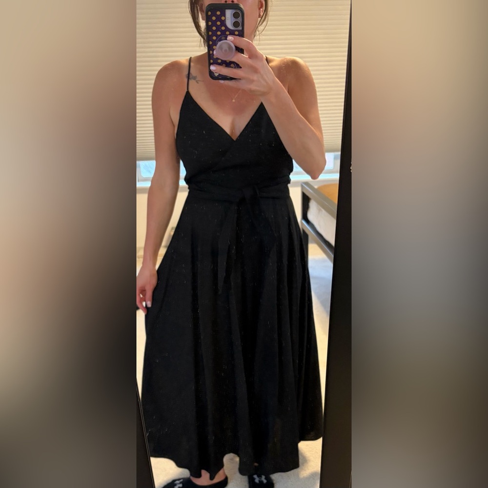 Zara-Elegant Black Wrap Dress